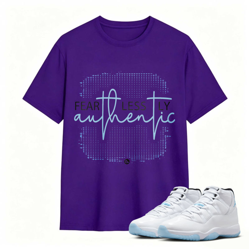 Fear Less Ly Authentic Shirt To Match Air Jordan 11 White Legend Blue Sneaker Match Shirt