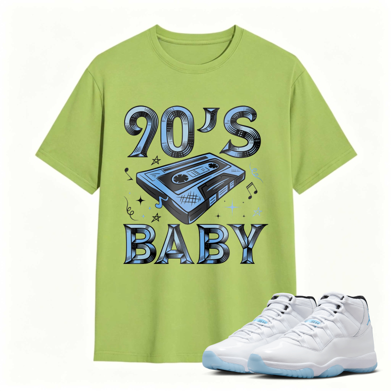 90s Baby Cassette Tape Design Shirt to Match Air Jordan 11 White Legend Blue - Sneaker Match Shirt