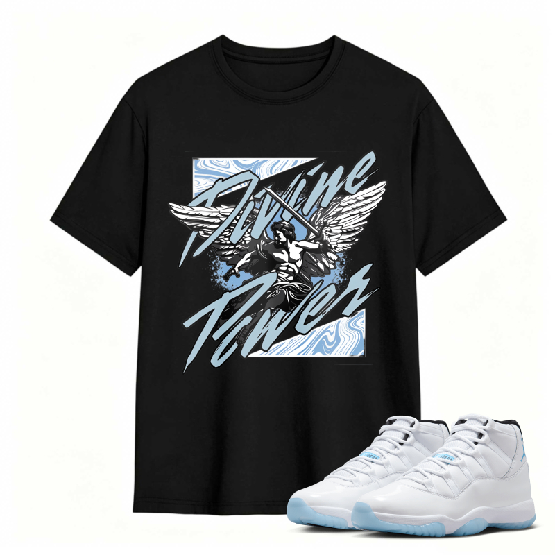 Flying Wings Graphic Shirt To Match Air Jordan 11 White Legend Blue Sneaker Match Shirt