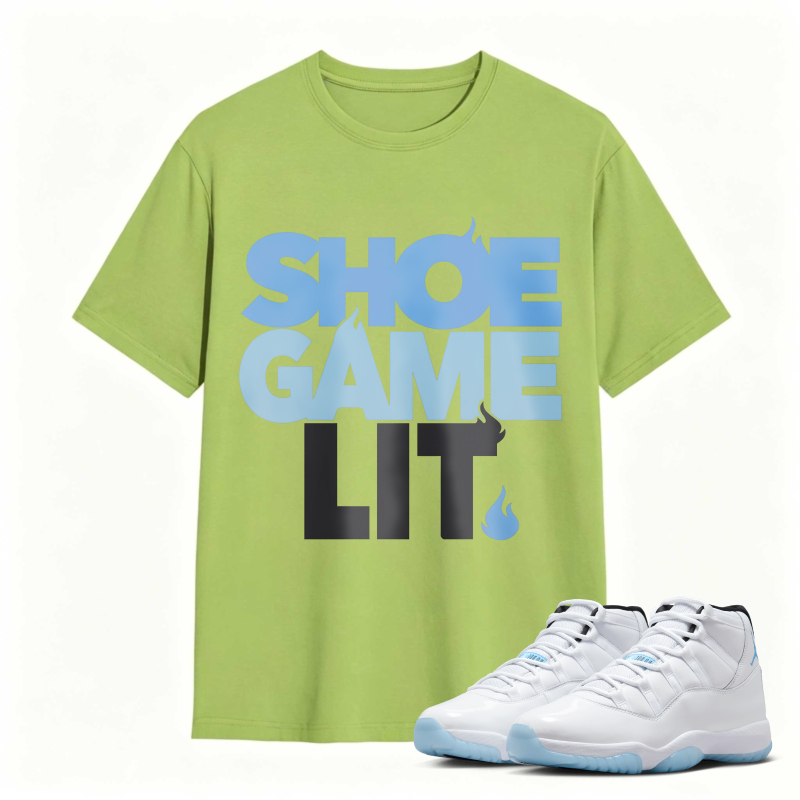 Shoe Game Lit Shirt To Match Air Jordan 11 White Legend Blue Sneaker Match Shirt