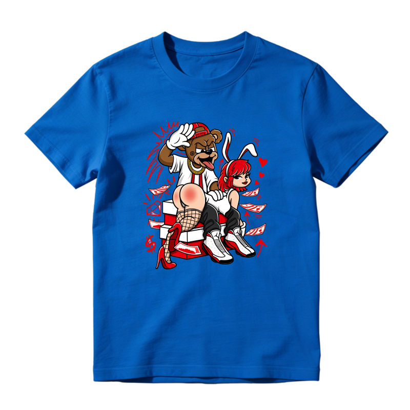 Cartoon Bear And Rabbit Character Design Shirt To Match Air Jordan 13 Chicago - Sneaker Match Shirt