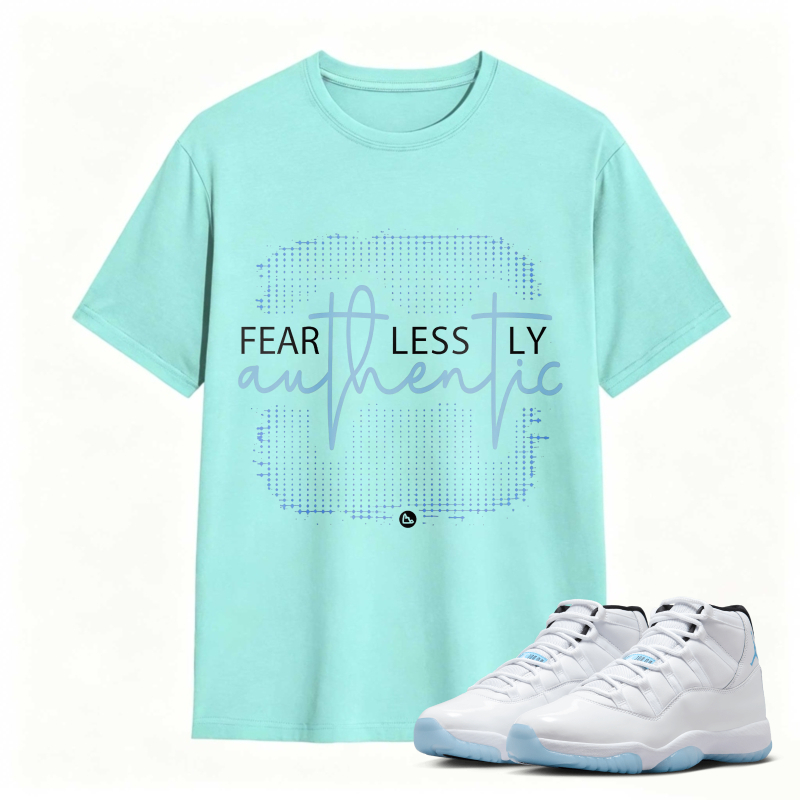 Fear Less Ly Authentic Shirt To Match Air Jordan 11 White Legend Blue Sneaker Match Shirt