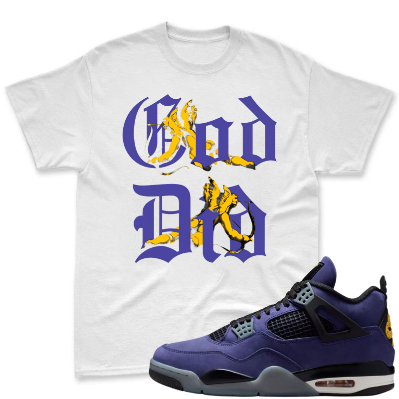 God Dd Graphic Shirt To Match Jordan 4 Lakers Imperial Purple Sneaker Match Shirt