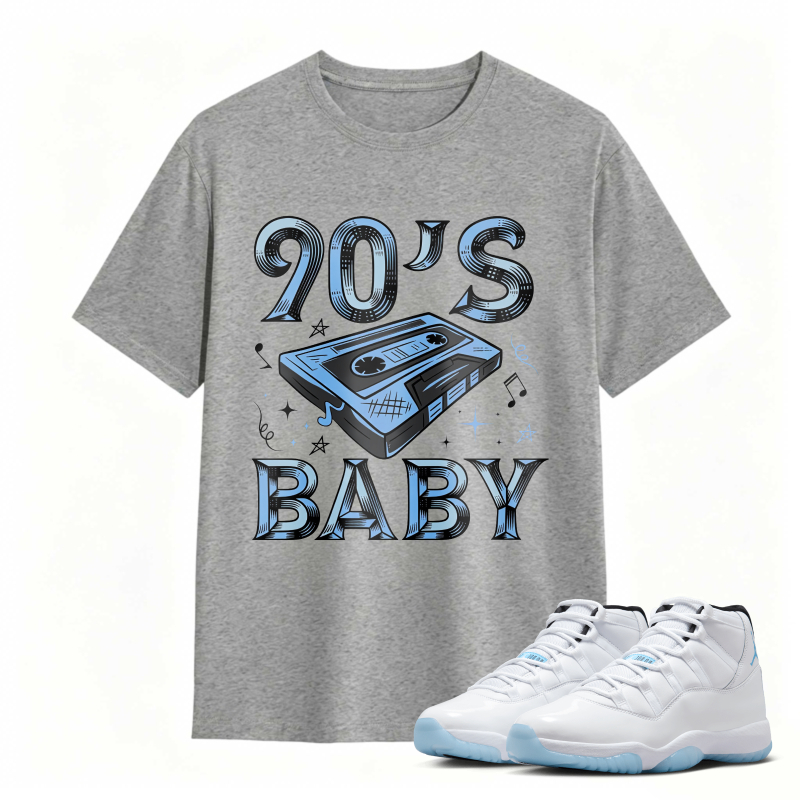 90s Baby Cassette Tape Design Shirt to Match Air Jordan 11 White Legend Blue - Sneaker Match Shirt