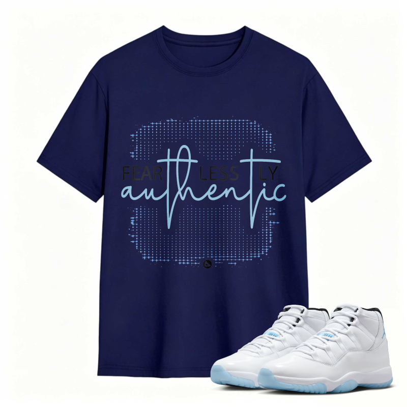 Fear Less Ly Authentic Shirt To Match Air Jordan 11 White Legend Blue Sneaker Match Shirt