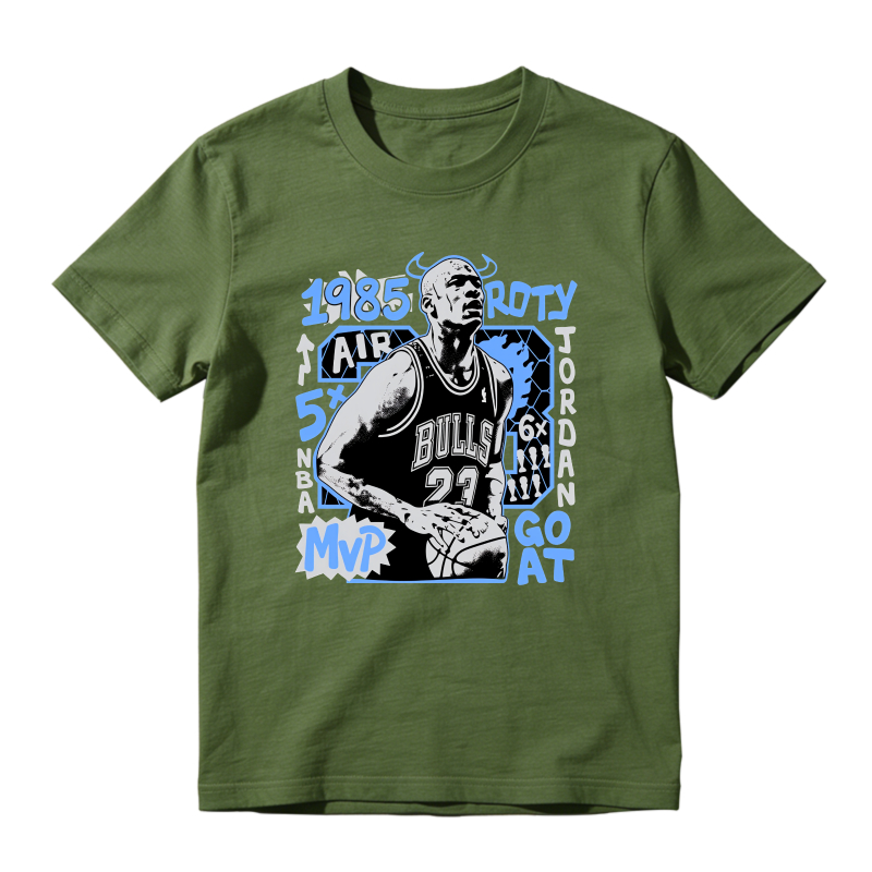 Michael Jordan Bulls 1985 Roto Air Jordan 6x Champion Mvp Goat Shirt To Match Jordan 14 Black And University Blue Sneaker Match Shirt