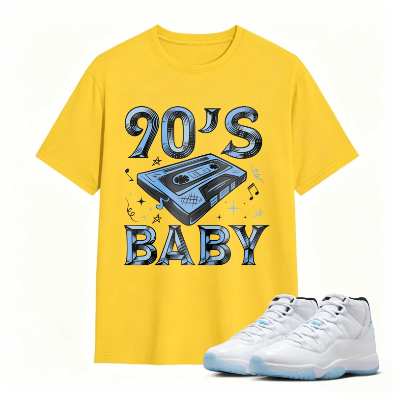 90s Baby Cassette Tape Design Shirt to Match Air Jordan 11 White Legend Blue - Sneaker Match Shirt
