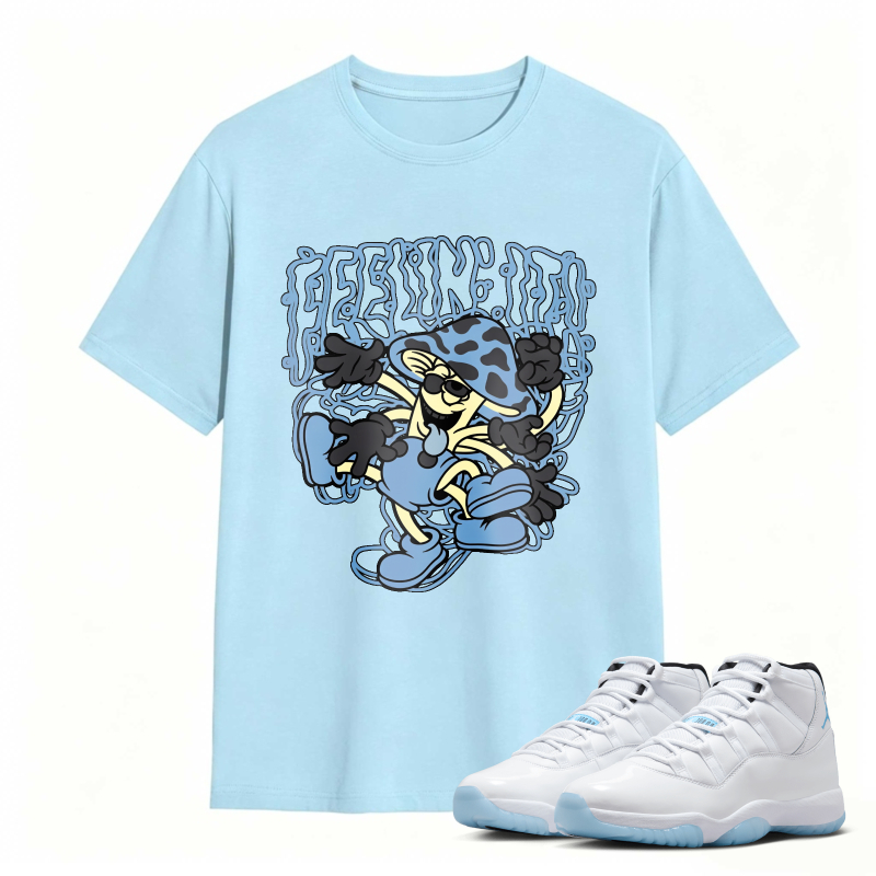 Cartoon Character With Blue Hat And Shoes Shirt To Match Air Jordan 11 White Legend Blue Sneaker Match Shirt