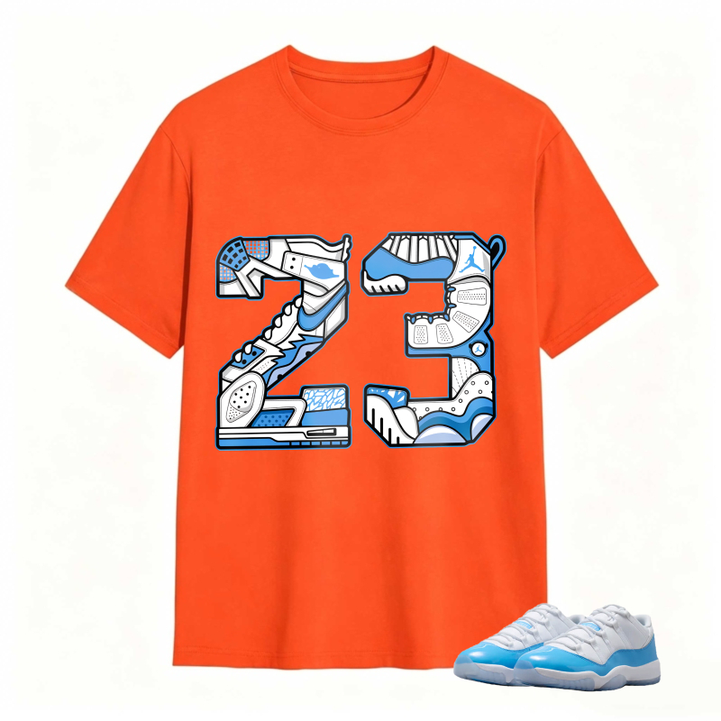 Number 23 With Jordan 11 University Blue Sneaker Design Shirt To Match Jordan 11 University Blue - Sneaker Match Shirt