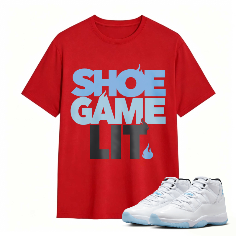 Shoe Game Lit Shirt To Match Air Jordan 11 White Legend Blue Sneaker Match Shirt