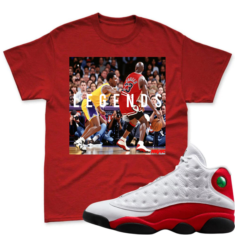 Legends Basketball Players In Action Shirt To Match Air Jordan 13 Chicago - Sneaker Match Shirt