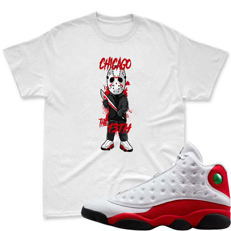 Chicago The 13th Hockey Mask Character Shirt To Match Air Jordan 13 Chicago - Sneaker Match Shirt