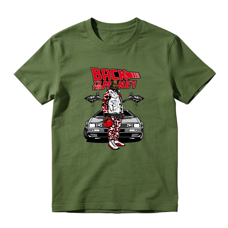 Back To The Money Graphic With Car And Character Shirt To Match Air Jordan 13 Chicago - Sneaker Match Shirt