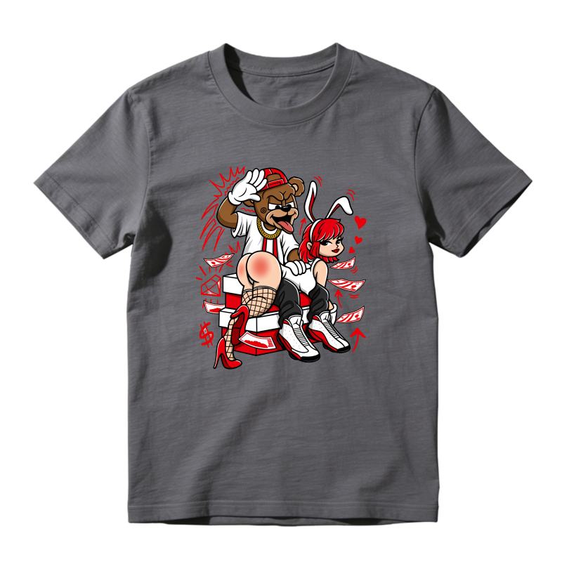 Cartoon Bear And Rabbit Character Design Shirt To Match Air Jordan 13 Chicago - Sneaker Match Shirt