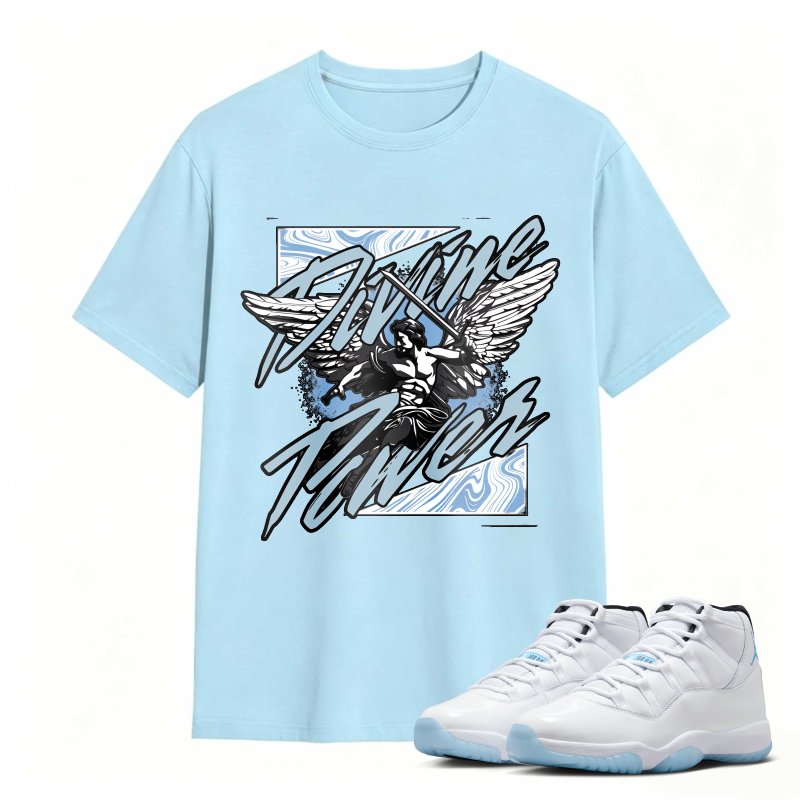 Flying Wings Graphic Shirt To Match Air Jordan 11 White Legend Blue Sneaker Match Shirt