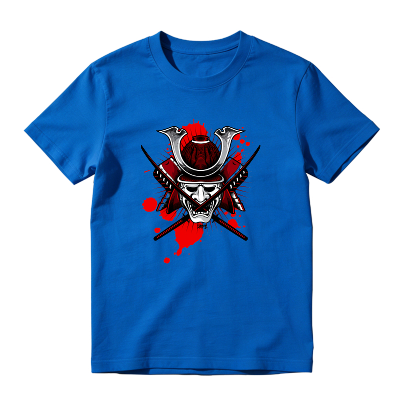 Samurai Helmet With Crossed Swords And Red Splatter Shirt To Match Air Jordan 13 Chicago Sneaker Match Shirt