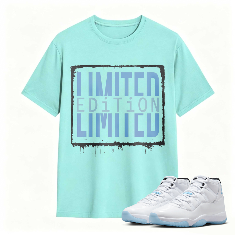 Limited Edition Text Design Shirt To Match Air Jordan 11 White Legend Blue - Sneaker Match Shirt