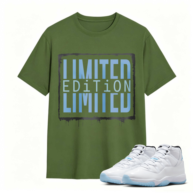 Limited Edition Text Design Shirt To Match Air Jordan 11 White Legend Blue - Sneaker Match Shirt