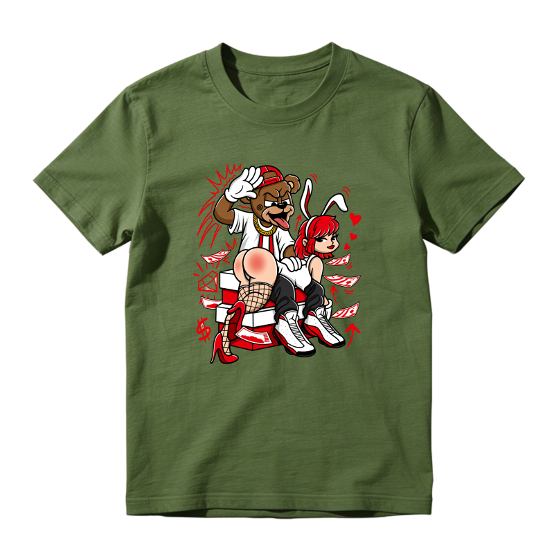 Cartoon Bear And Rabbit Character Design Shirt To Match Air Jordan 13 Chicago - Sneaker Match Shirt