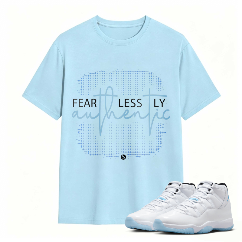 Fear Less Ly Authentic Shirt To Match Air Jordan 11 White Legend Blue Sneaker Match Shirt