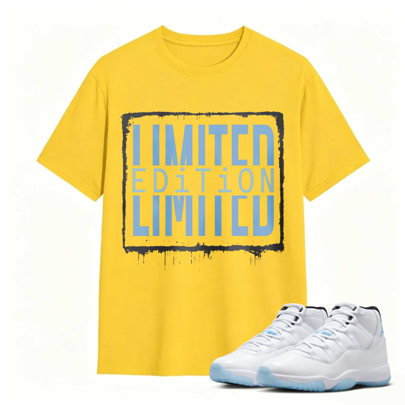 Limited Edition Text Design Shirt To Match Air Jordan 11 White Legend Blue - Sneaker Match Shirt