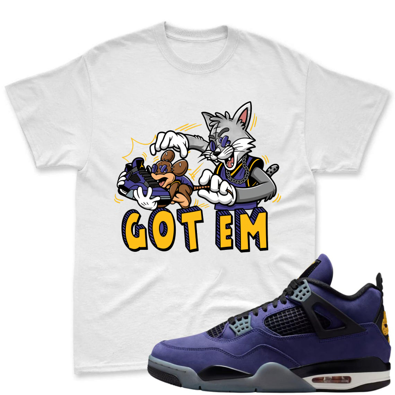 Looney Tunes Sylvester And Tweety Bird Got Em Shirt To Match Jordan 4 Lakers Imperial Purple Sneaker Match Shirt