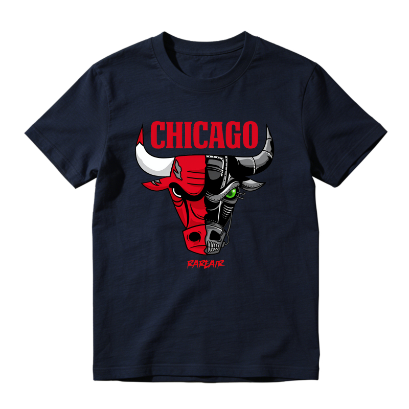 Chicago Bulls Logo With Red And Black Bull Head Design Shirt To Match Air Jordan 13 Chicago - Sneaker Match Shirt