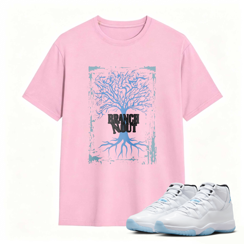 Tree Branch Roots Design Shirt To Match Air Jordan 11 White Legend Blue Sneaker Match Shirt
