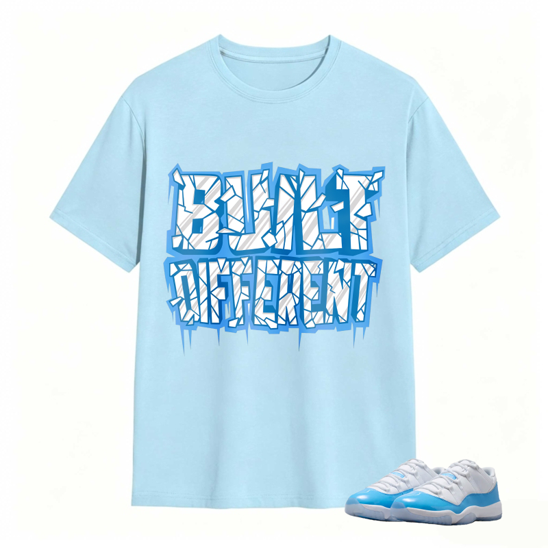 Built Different Shirt To Match Jordan 11 University Blue Sneaker Match Shirt