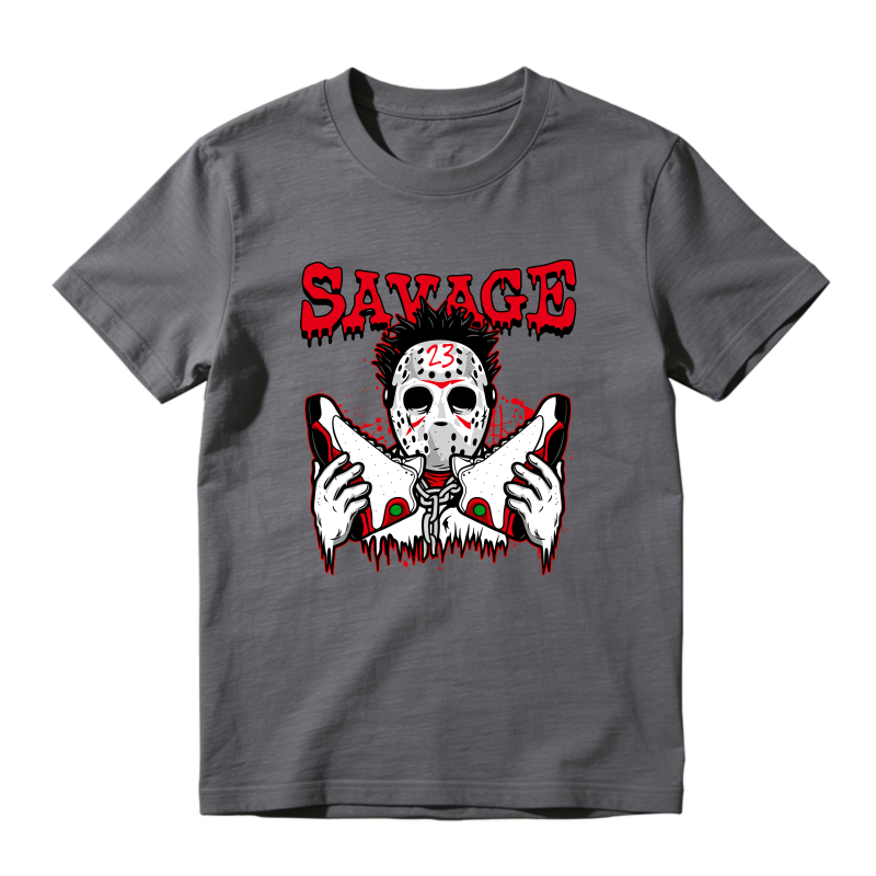 Savage Hockey Mask With Blood Splatter And Jordan 13 Shoes Shirt To Match Air Jordan 13 Chicago - Sneaker Match Shirt