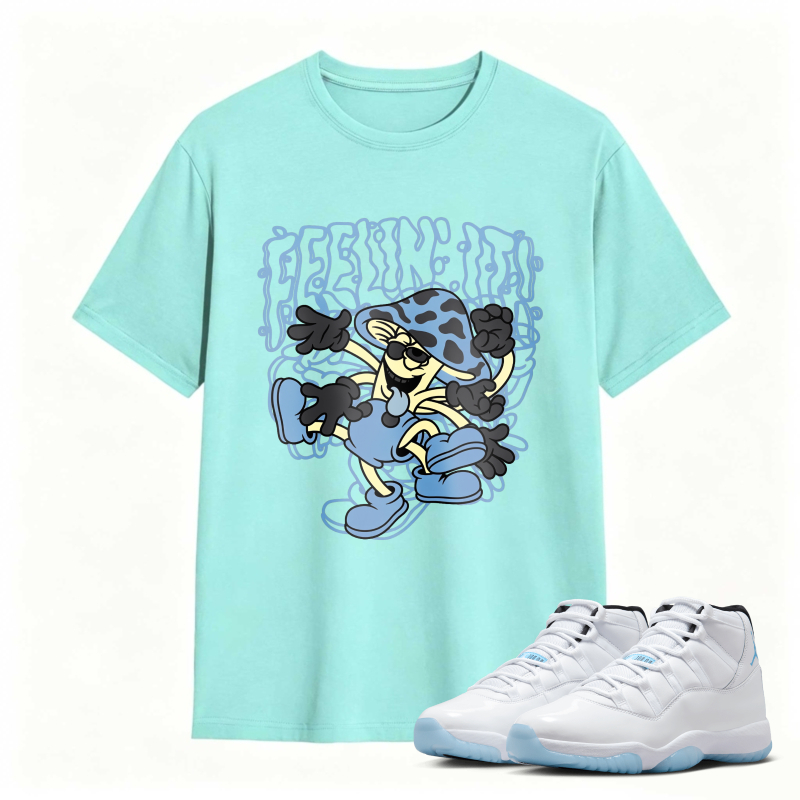 Cartoon Character With Blue Hat And Shoes Shirt To Match Air Jordan 11 White Legend Blue Sneaker Match Shirt
