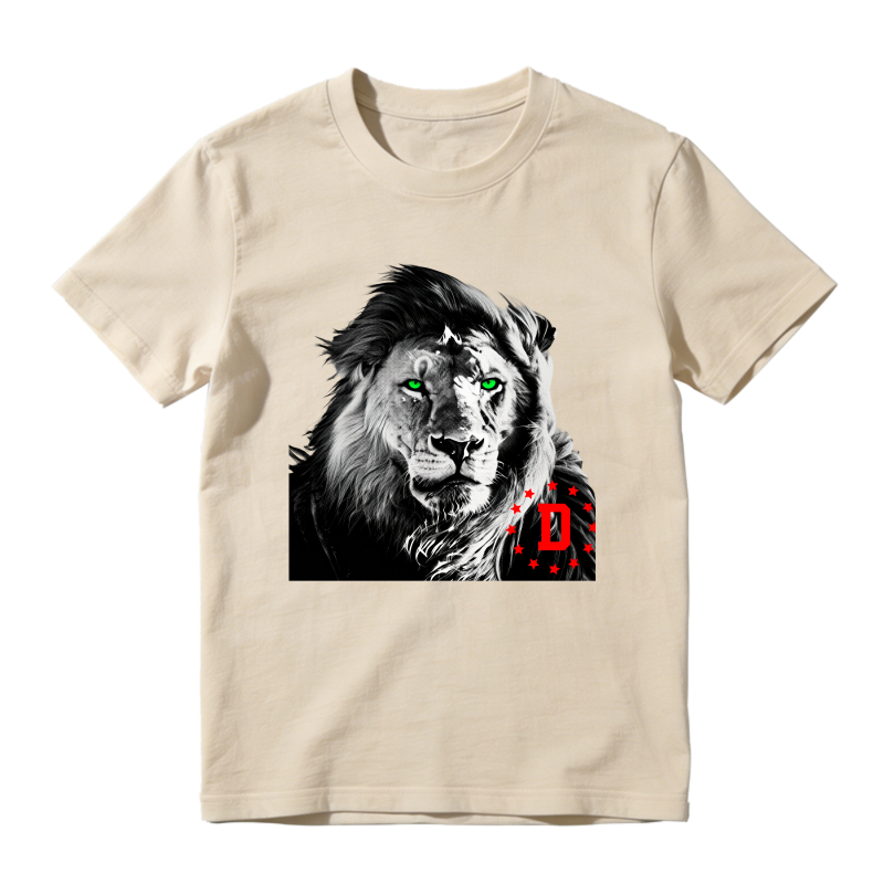 Lion With Green Eyes And Red D Logo Shirt To Match Air Jordan 13 Chicago Sneaker Match Shirt