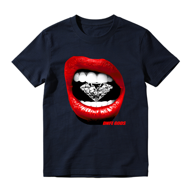 Red Lips With Diamond Teeth Pattern Shirt To Match Air Jordan 13 Chicago - Sneaker Match Shirt