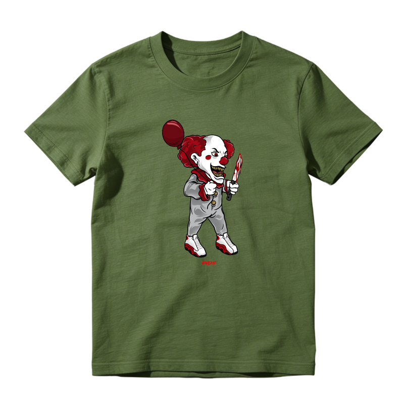 Clown Character With Red Hair And Balloon Shirt To Match Air Jordan 13 Chicago - Sneaker Match Shirt