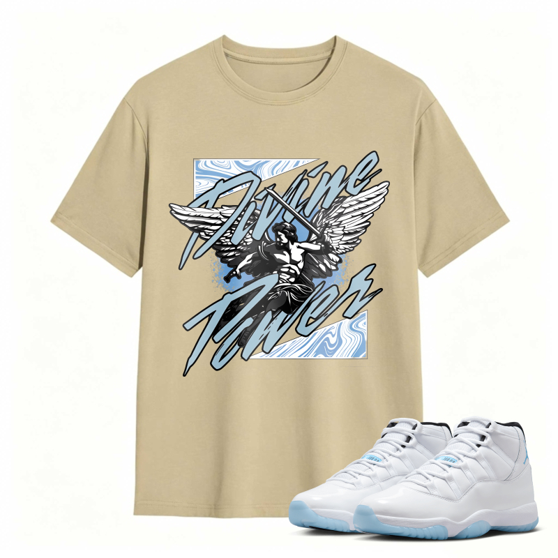 Flying Wings Graphic Shirt To Match Air Jordan 11 White Legend Blue Sneaker Match Shirt