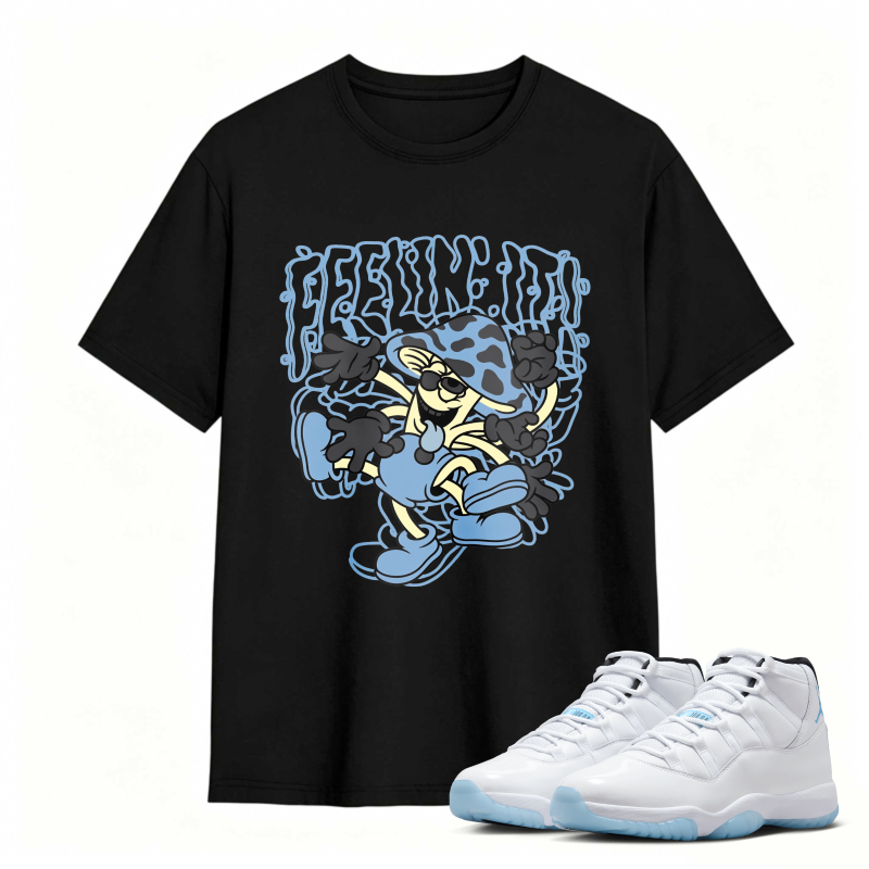 Cartoon Character With Blue Hat And Shoes Shirt To Match Air Jordan 11 White Legend Blue Sneaker Match Shirt