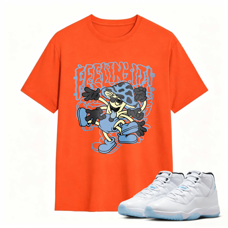Cartoon Character With Blue Hat And Shoes Shirt To Match Air Jordan 11 White Legend Blue Sneaker Match Shirt
