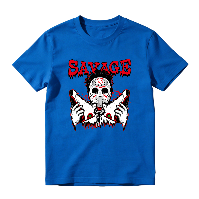 Savage Hockey Mask With Blood Splatter And Jordan 13 Shoes Shirt To Match Air Jordan 13 Chicago - Sneaker Match Shirt