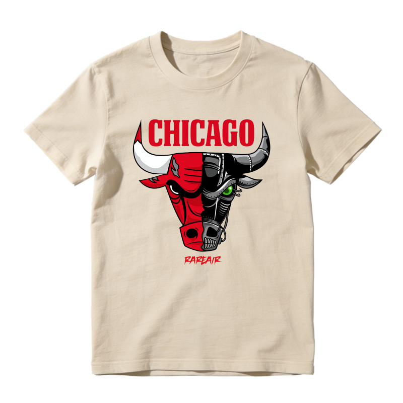 Chicago Bulls Logo With Red And Black Bull Head Design Shirt To Match Air Jordan 13 Chicago - Sneaker Match Shirt