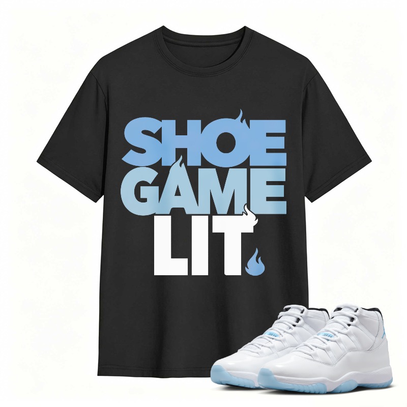Shoe Game Lit Shirt To Match Air Jordan 11 White Legend Blue Sneaker Match Shirt