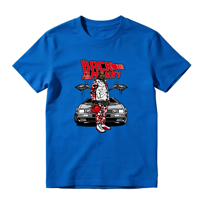 Back To The Money Graphic With Car And Character Shirt To Match Air Jordan 13 Chicago - Sneaker Match Shirt