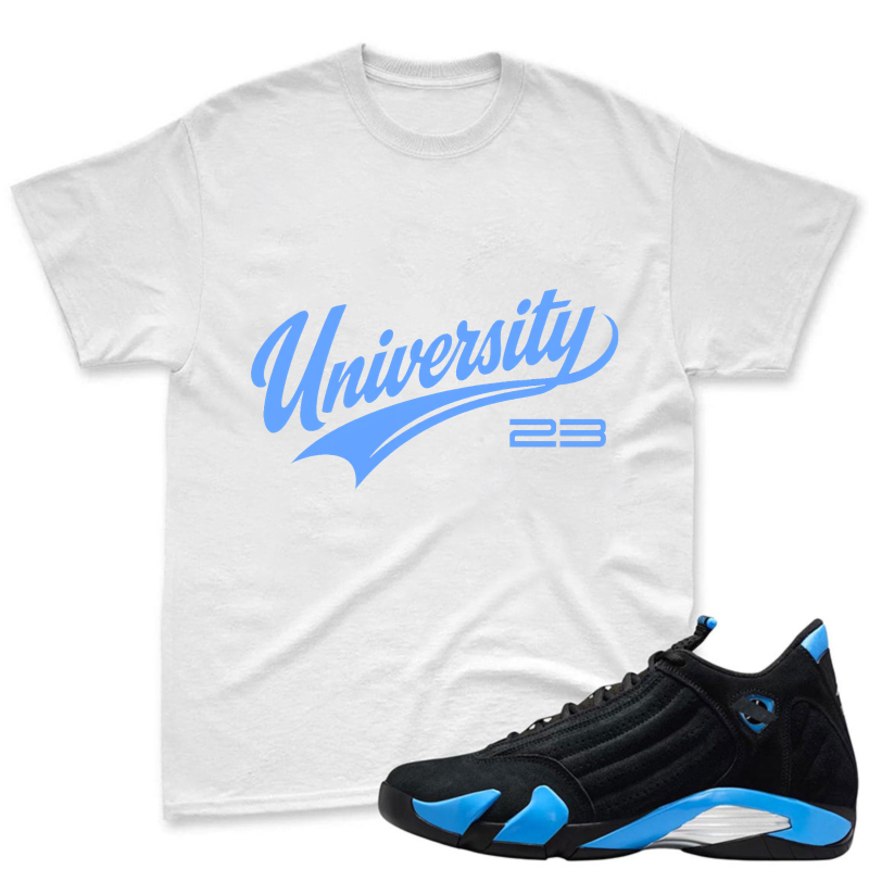 University 23 Shirt To Match Jordan 14 Black And University Blue Sneaker Match Shirt