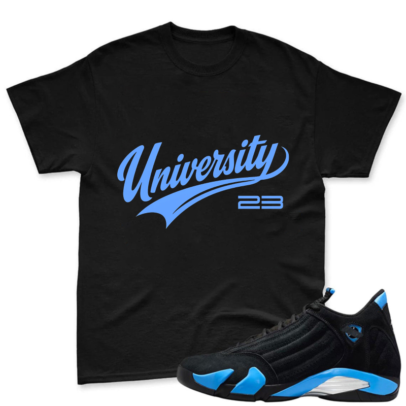 University 23 Shirt To Match Jordan 14 Black And University Blue Sneaker Match Shirt
