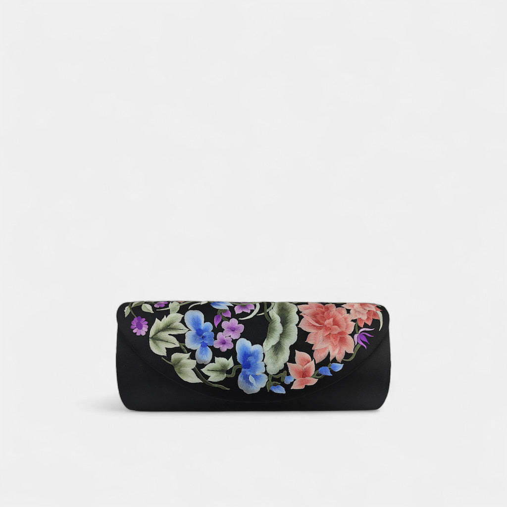 Vintage Floral Embroidered Women's Silk Clutch & Evening Bag