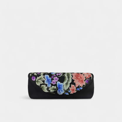 Vintage Floral Embroidered Women's Silk Clutch & Evening Bag