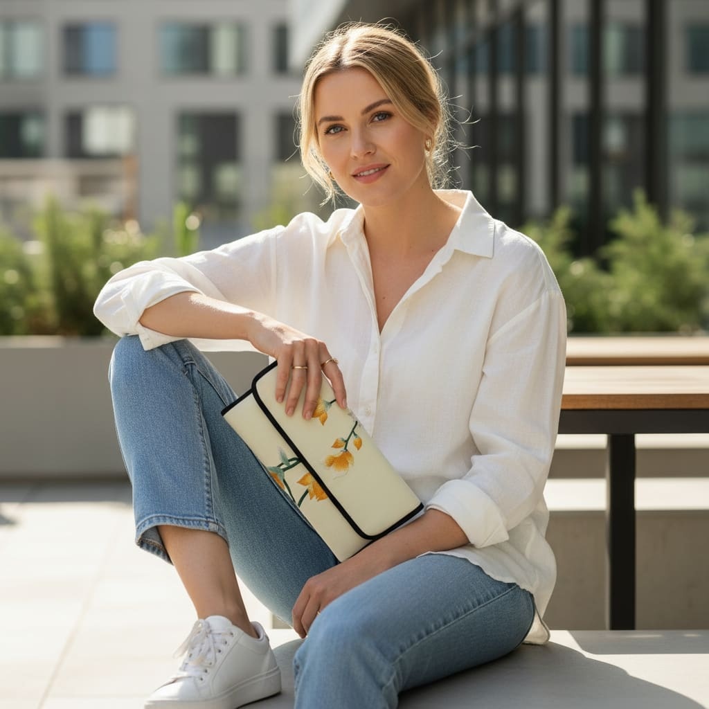 Vintage Magnolia Silk Embroidered Purse