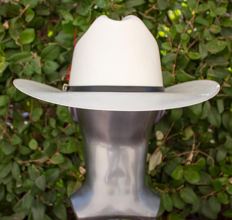 Natural STRAW Western Cowboy hat with feather SOMBRERO