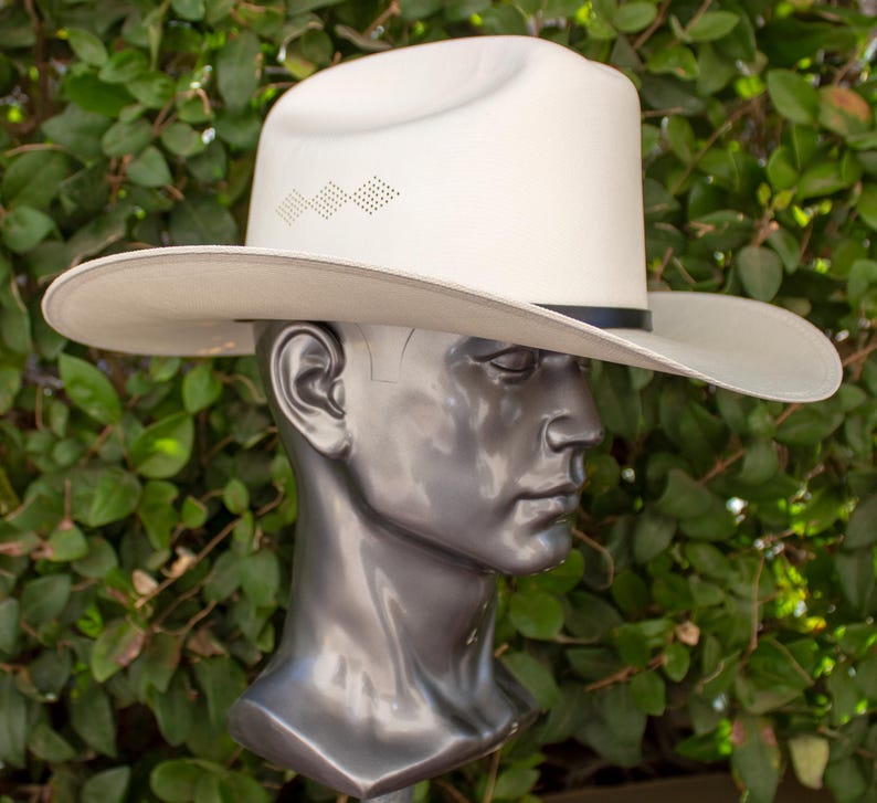 Natural STRAW Western Cowboy hat with feather SOMBRERO
