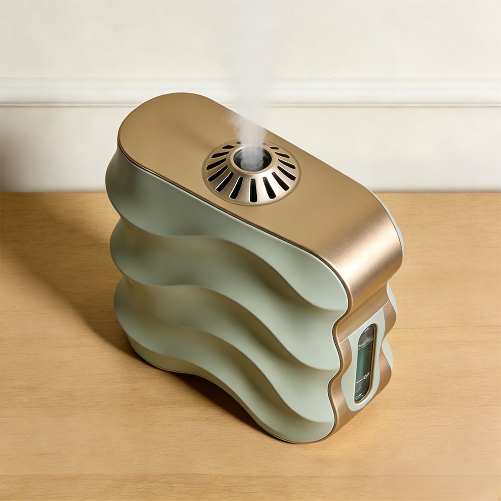 Intelligenter Luftbefeuchter für Zuhause im modernen Wohnzimmer