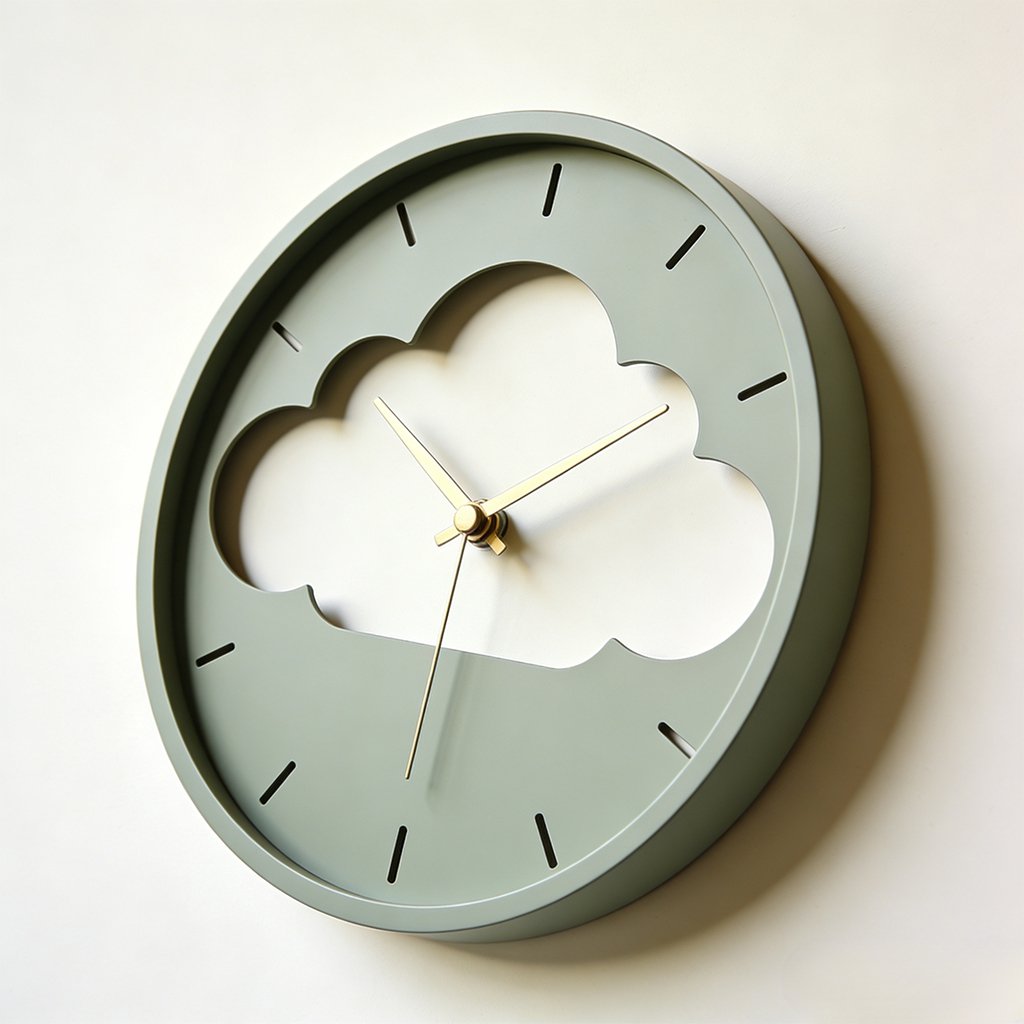 Schlichte geräuschlose Schlafzimmer-Wanduhr an einer Wand